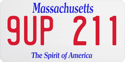 MA license plate 9UP211