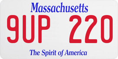 MA license plate 9UP220