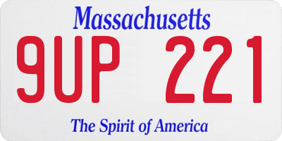 MA license plate 9UP221