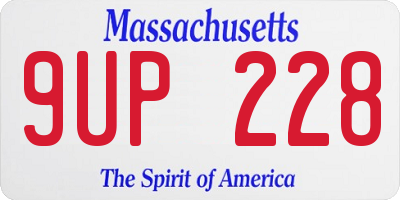 MA license plate 9UP228