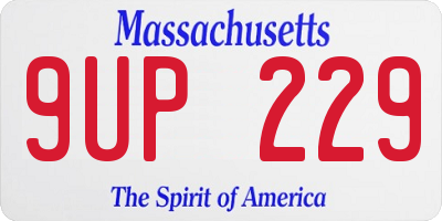 MA license plate 9UP229