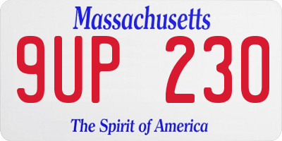 MA license plate 9UP230