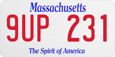 MA license plate 9UP231