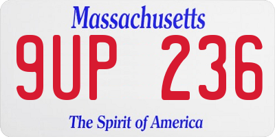 MA license plate 9UP236