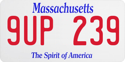 MA license plate 9UP239