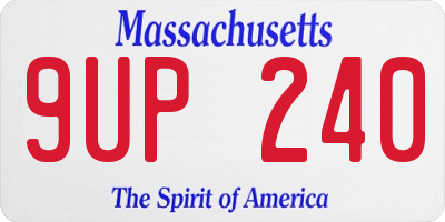 MA license plate 9UP240