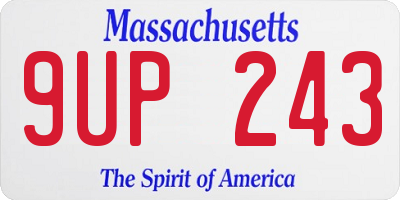 MA license plate 9UP243