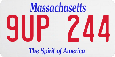 MA license plate 9UP244