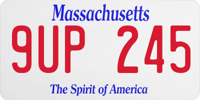 MA license plate 9UP245
