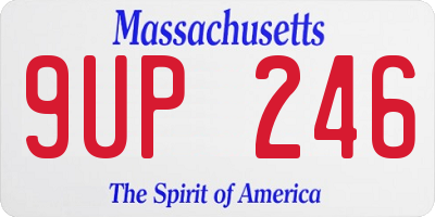 MA license plate 9UP246