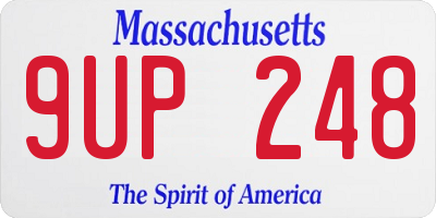 MA license plate 9UP248