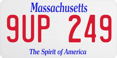 MA license plate 9UP249
