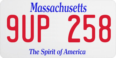 MA license plate 9UP258
