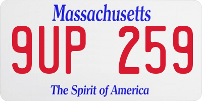 MA license plate 9UP259