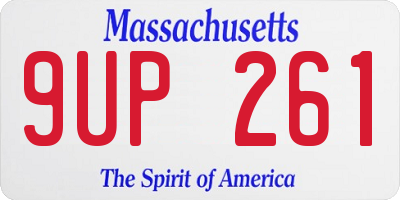 MA license plate 9UP261