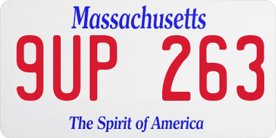 MA license plate 9UP263