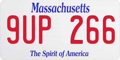 MA license plate 9UP266