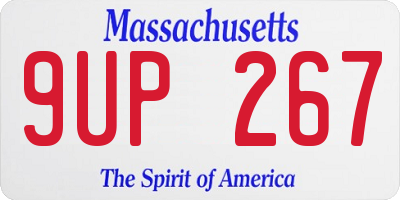 MA license plate 9UP267