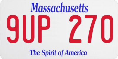 MA license plate 9UP270
