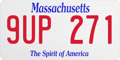 MA license plate 9UP271