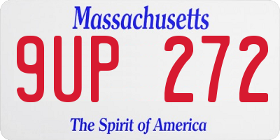 MA license plate 9UP272