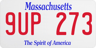 MA license plate 9UP273