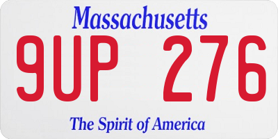 MA license plate 9UP276