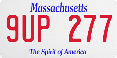 MA license plate 9UP277