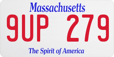 MA license plate 9UP279