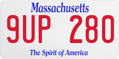 MA license plate 9UP280