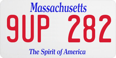 MA license plate 9UP282