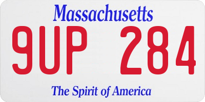 MA license plate 9UP284