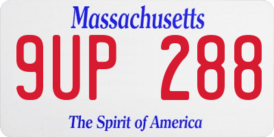 MA license plate 9UP288