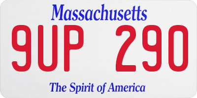 MA license plate 9UP290