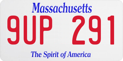 MA license plate 9UP291