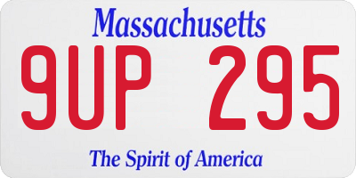 MA license plate 9UP295