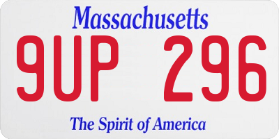 MA license plate 9UP296