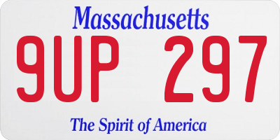 MA license plate 9UP297