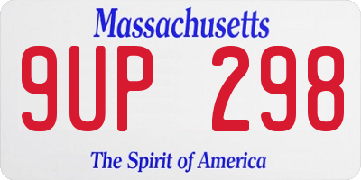 MA license plate 9UP298