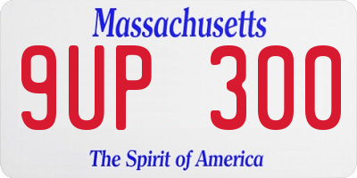 MA license plate 9UP300