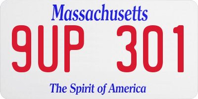 MA license plate 9UP301