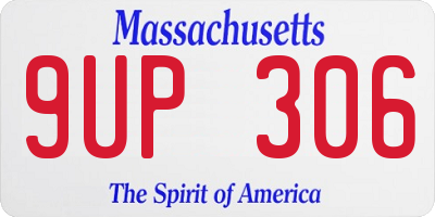 MA license plate 9UP306