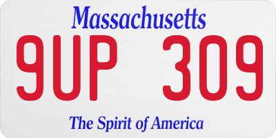 MA license plate 9UP309