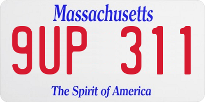MA license plate 9UP311