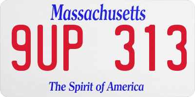 MA license plate 9UP313