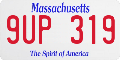 MA license plate 9UP319