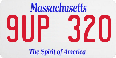 MA license plate 9UP320