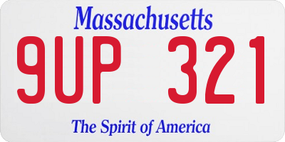 MA license plate 9UP321
