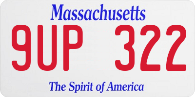 MA license plate 9UP322