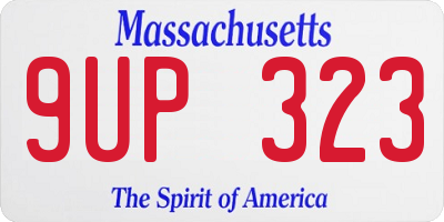 MA license plate 9UP323